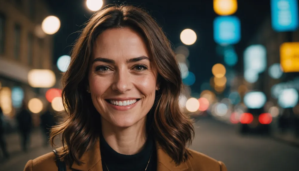 A professional portrait of a smiling woman